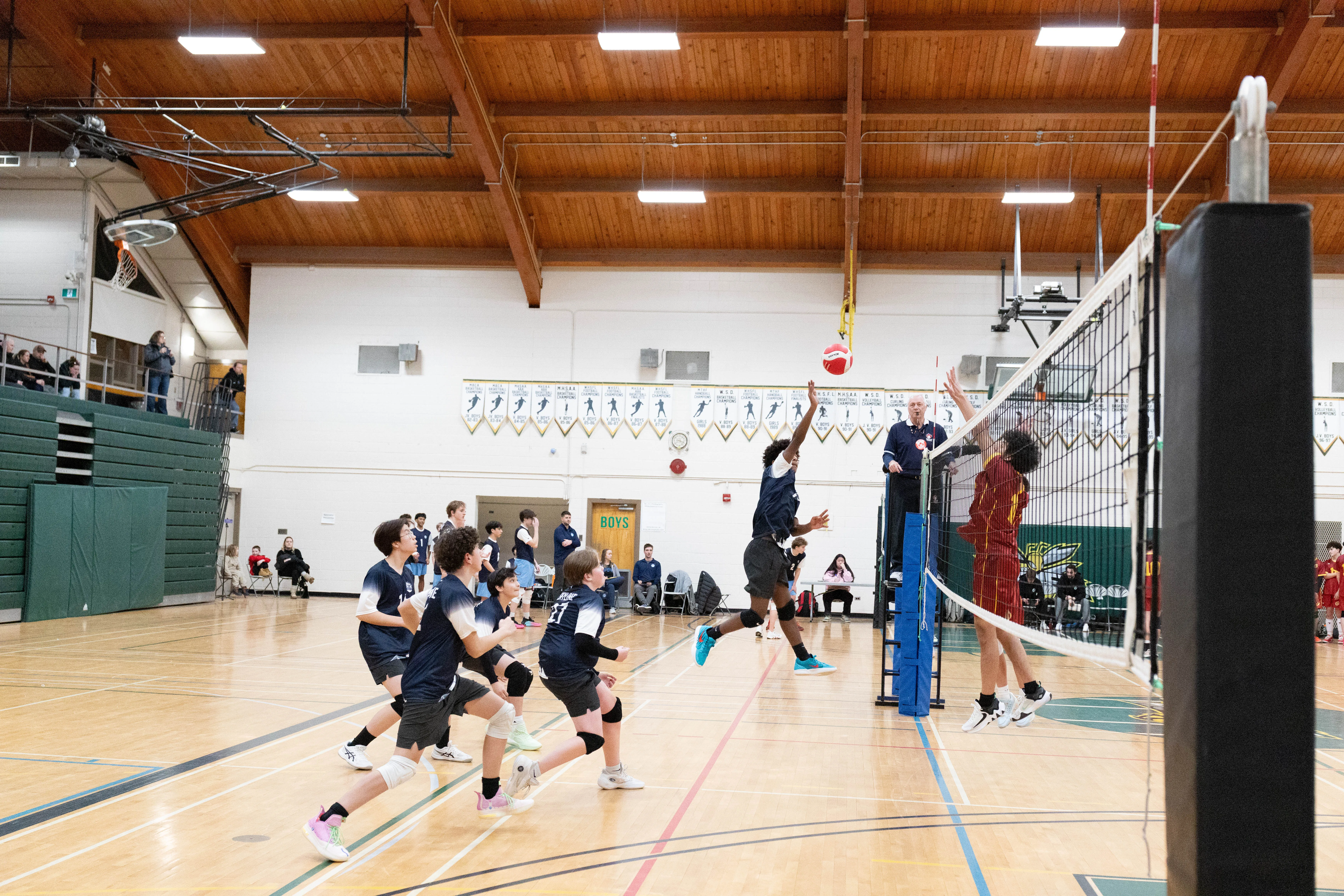 Athletes training during a volleyball camp session