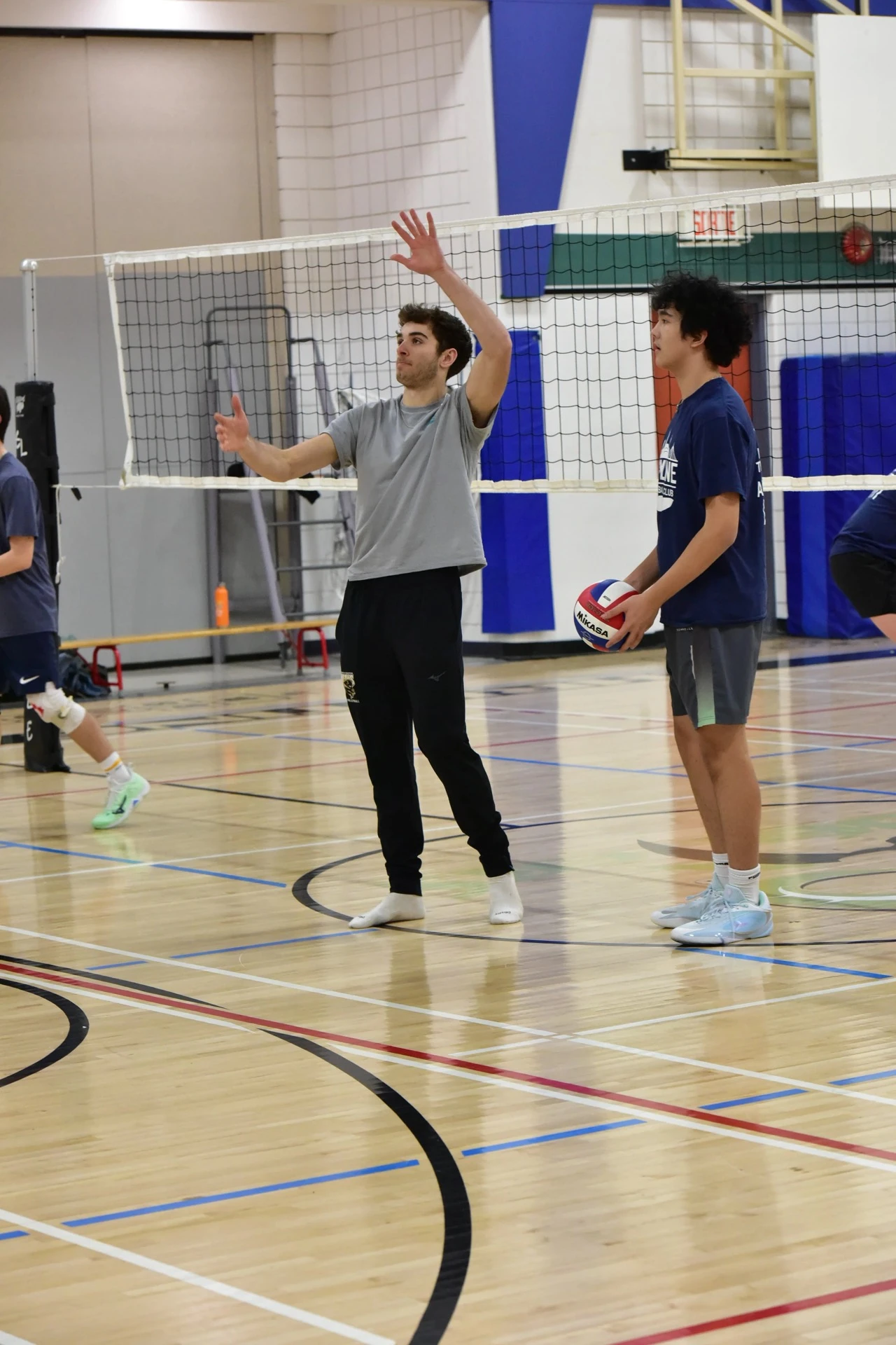 Team huddle during a Skyline volleyball session